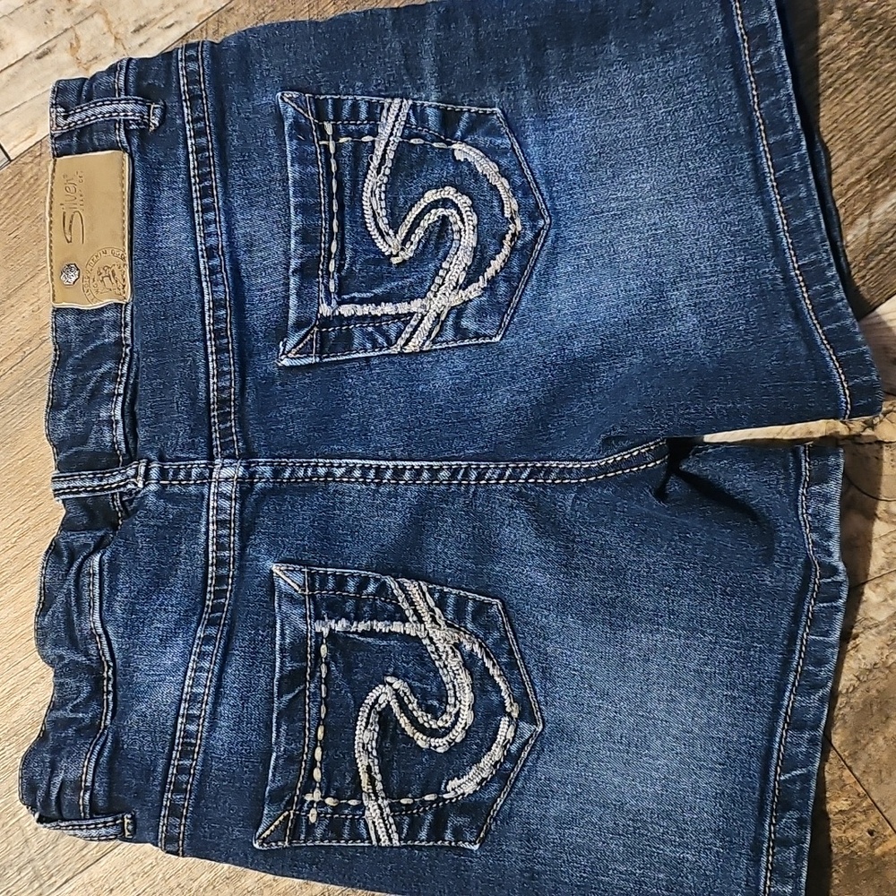 Silver Jeans Dark Blue Denim Shorts Girls Sz 14
